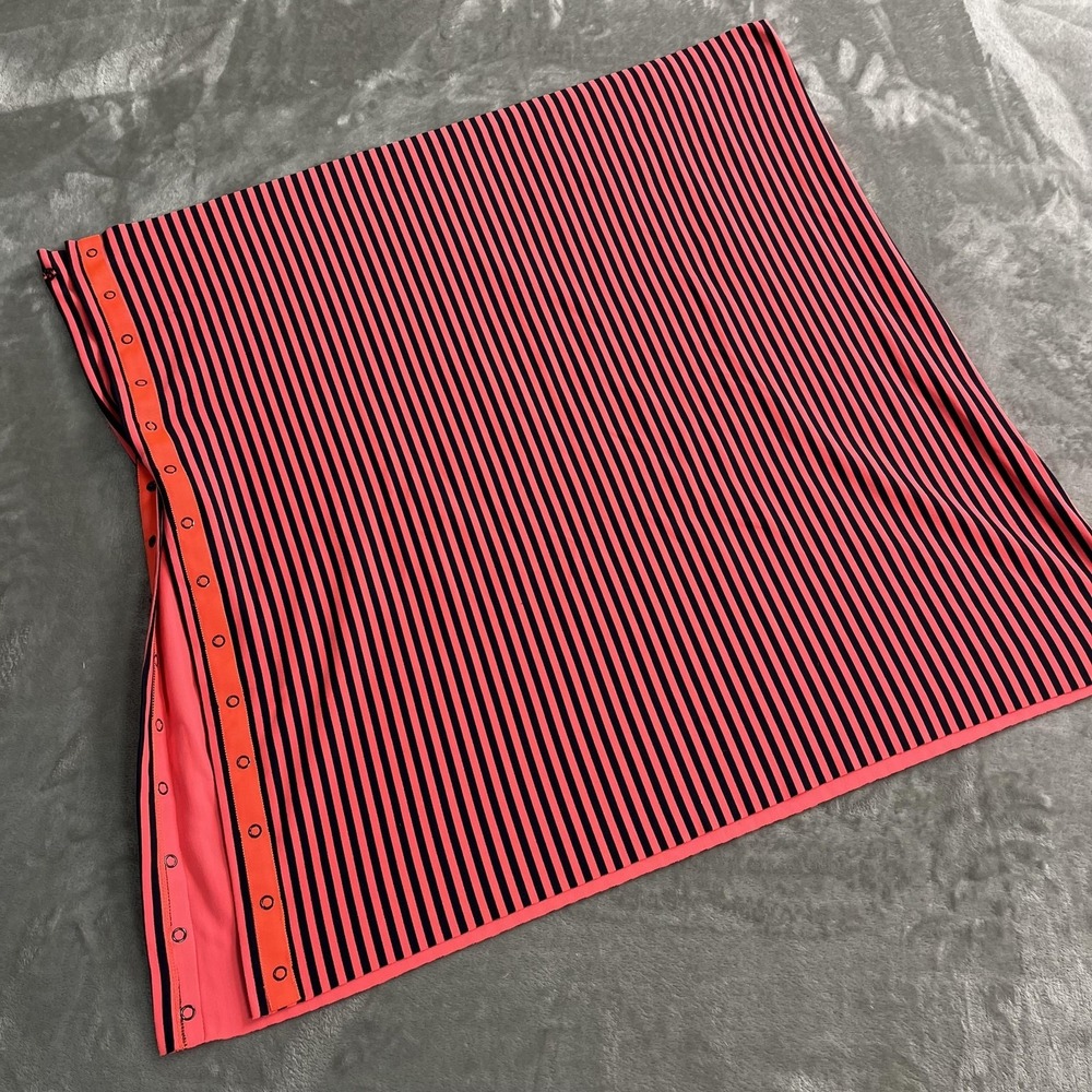 Lululemon‎ Scarf Womens OS Pink Navy Striped Button Wrap Multifunctional Vinyasa